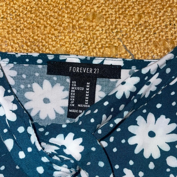 Teal Floral Forever 21 Dress - Picture 3 of 4